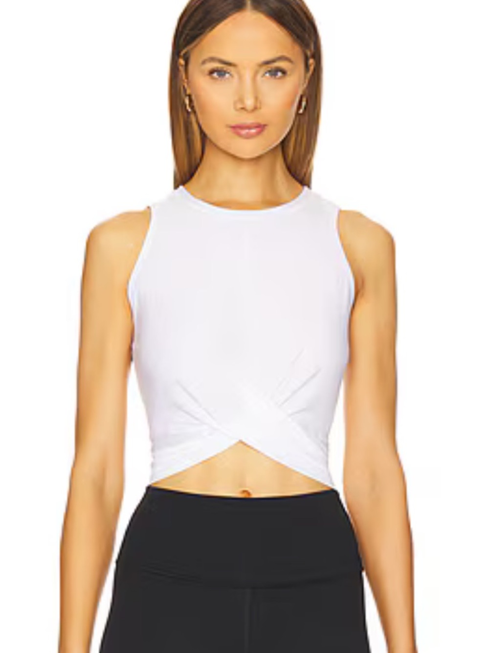 NWT Beyond Yoga Featherweight Center Stage Cropped Tank Top in Cloud White
